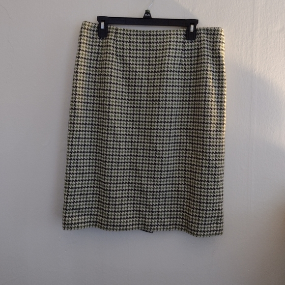 Talbots Vintage Wool Blend Houndstooth Pencil Skirt Size 14 - Picture 8 of 9
